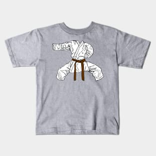 Karate Gi Suit Drawing Brown Belt Kids T-Shirt